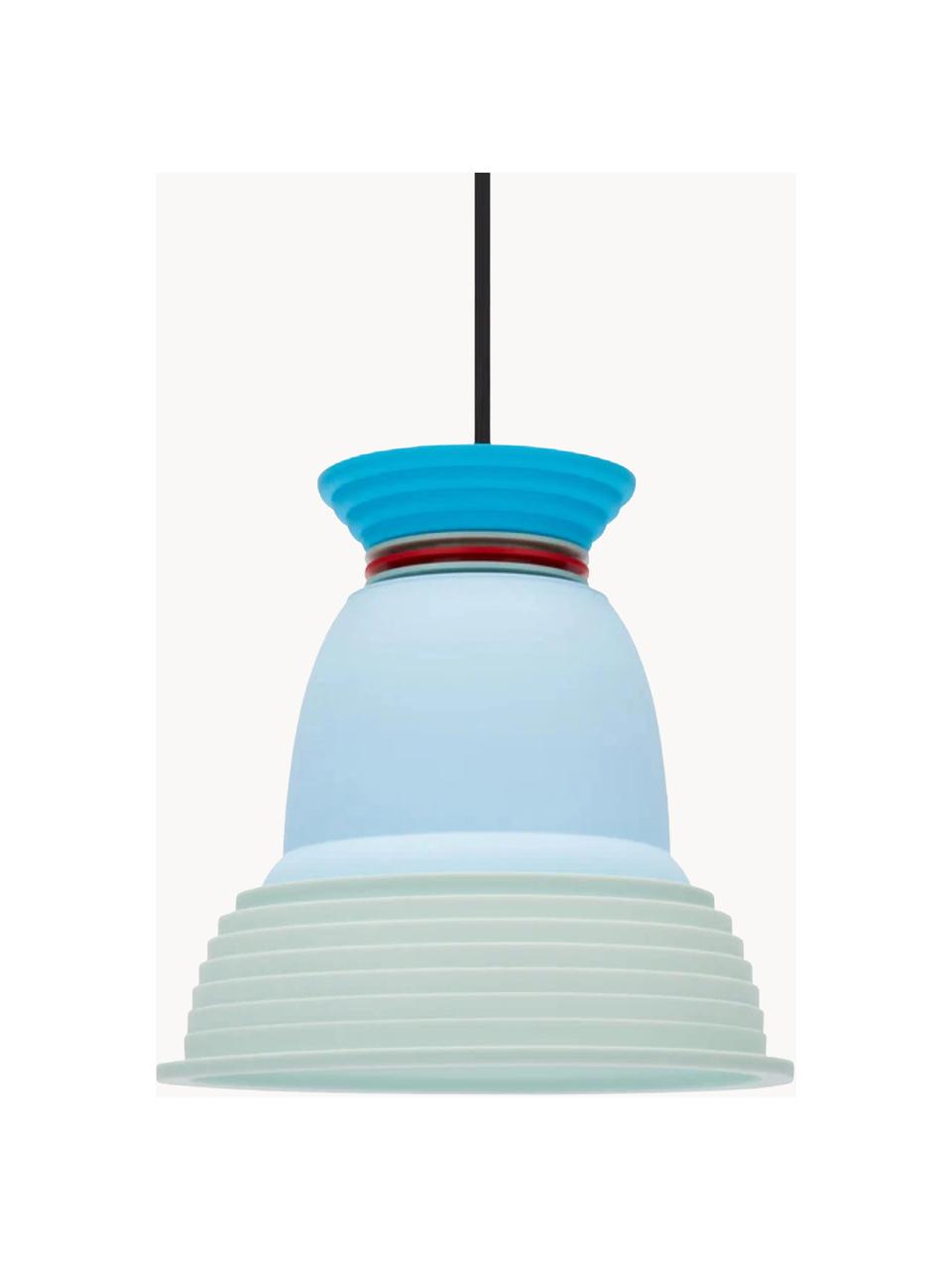 Kleine Pendelleuchte CL3, Lampenschirm: Silikon, Kunststoff, Blautöne, Rot, Ø 22 x H 22 cm