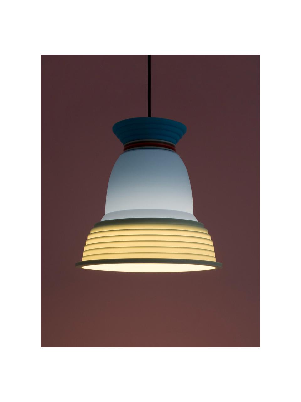 Lampa wisząca CL3, Odcienie niebieskiego, czerwony, Ø 22 x W 22 cm