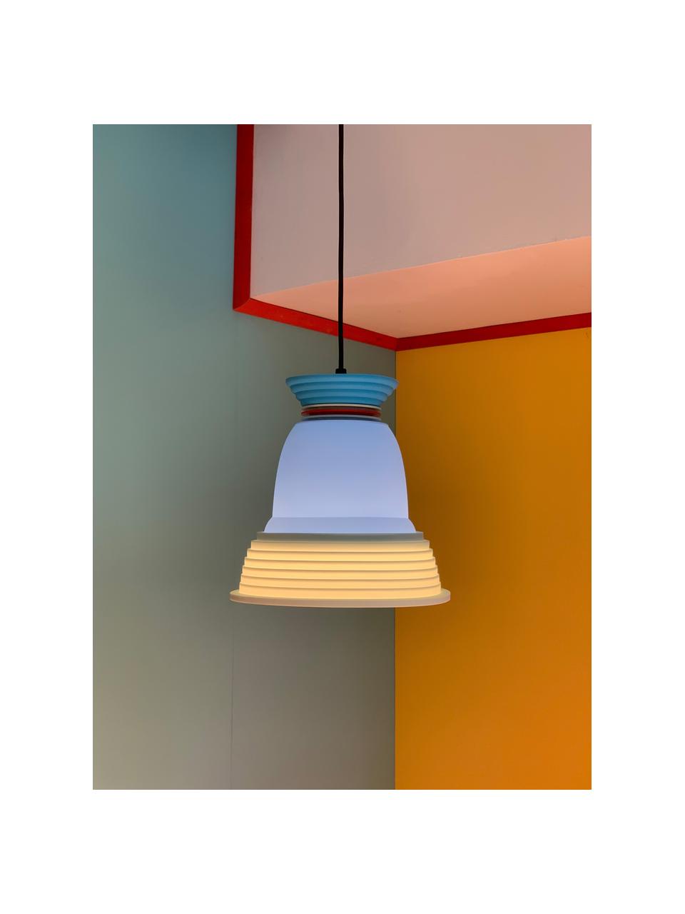 Lampa wisząca CL3, Odcienie niebieskiego, czerwony, Ø 22 x W 22 cm