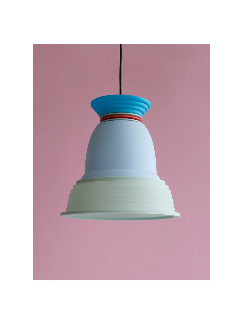 Kleine Pendelleuchte CL3, Lampenschirm: Silikon, Kunststoff, Blautöne, Rot, Ø 22 x H 22 cm
