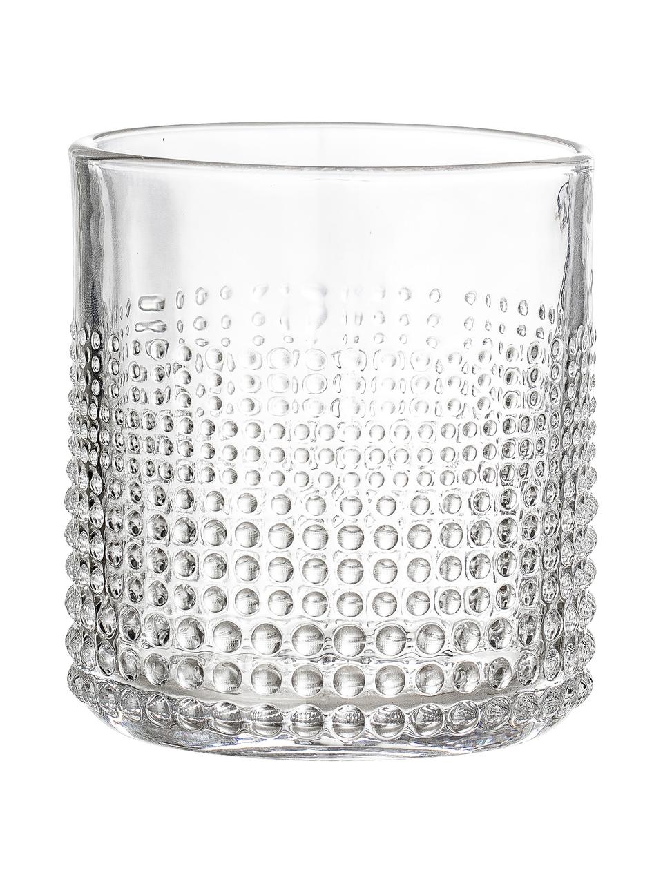 Wassergläser Gro mit Strukturmuster, 6 Stück, Glas, Transparent, Ø 8 x H 9 cm, 300 ml