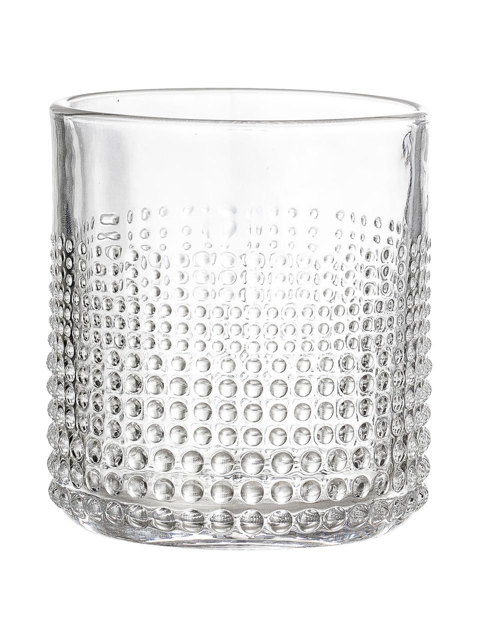 Bicchiere acqua con motivo strutturato Gro 6 pz, Vetro, Trasparente, Ø 8 x Alt. 9 cm, 300 ml