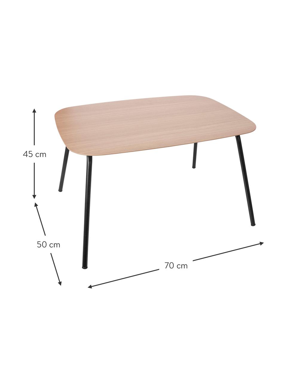 Stół dla dzieci Oakee, Stelaż: metal lakierowany, Blat: drewno bukowe z fornirem , Jasne drewno naturalne, S 70 x W 45 cm