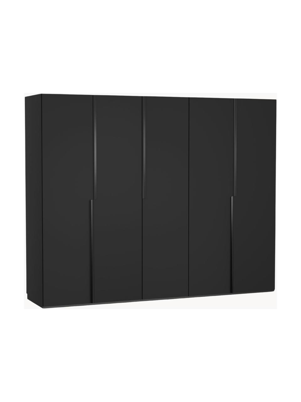 Armario modular Leon, 5 puertas (250 cm), diferentes variantes, Estructura: aglomerado con certificad, Negro, Interior Basic (An 250 x Al 200 cm)
