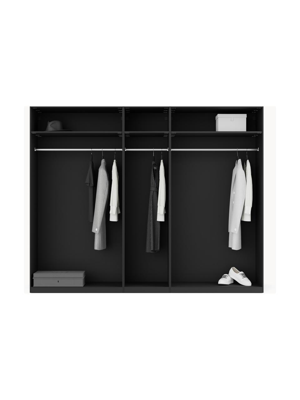 Modulárna šatníková skriňa s otočnými dverami Leon, šírka 250 cm, niekoľko variantov, Čierna, Premium, Š 250 x V 236 cm
