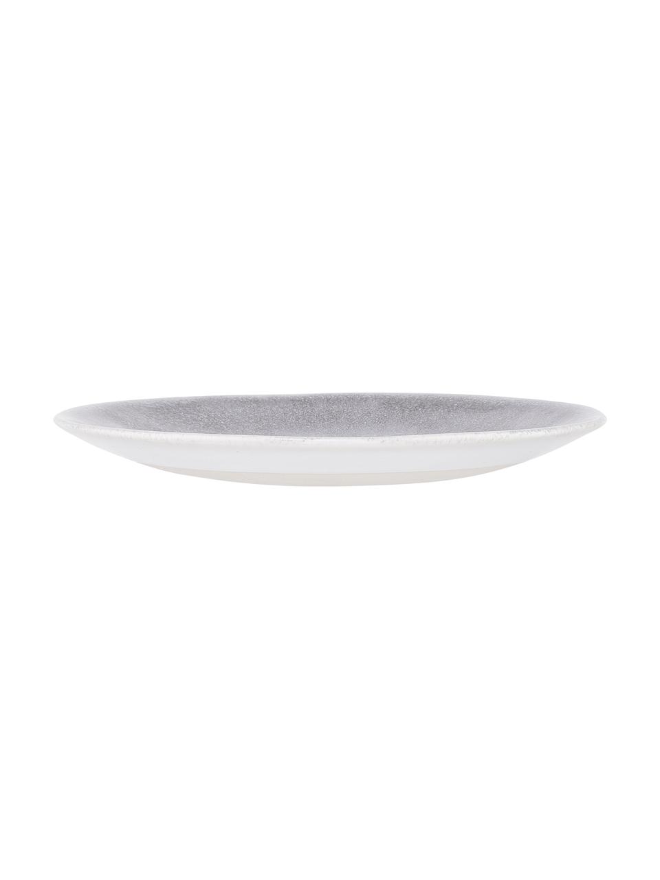 Platos postre artesanales Atlantis, 4 uds., Gres, Gris, blanco, Ø 23 x Al 2 cm