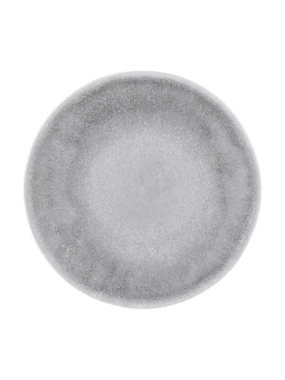 Ručně vyrobené snídaňové talíře s barevným přechodem Atlantis, 4 ks, Kamenina, Šedá, bílá, Ø 23 cm, V 2 cm