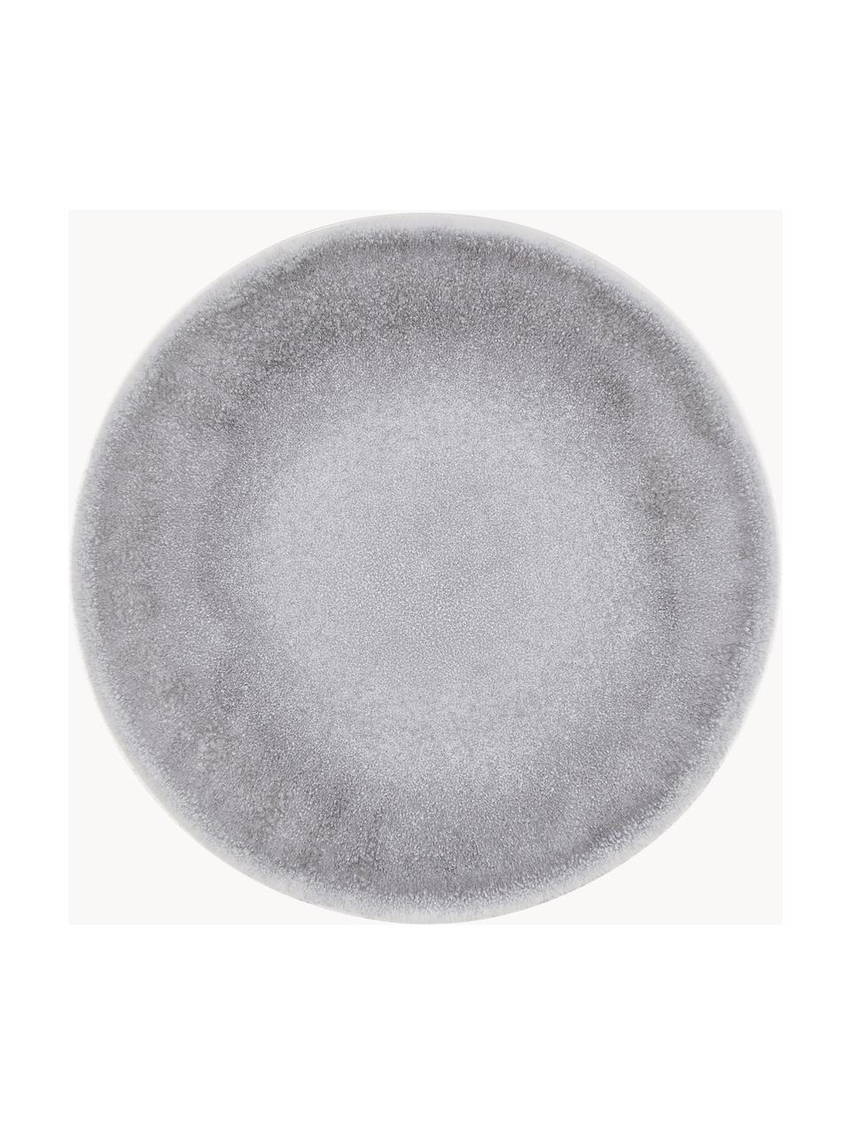Ručně vyrobené snídaňové talíře s barevným přechodem Atlantis, 4 ks, Kamenina, Šedá, bílá, Ø 23 cm, V 2 cm