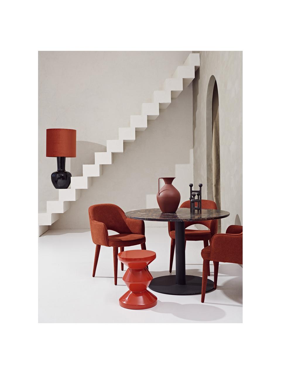 Stolik pomocniczy Zig Zag, Tworzywo sztuczne lakierowane, Czerwony, Ø 36 x W 46 cm