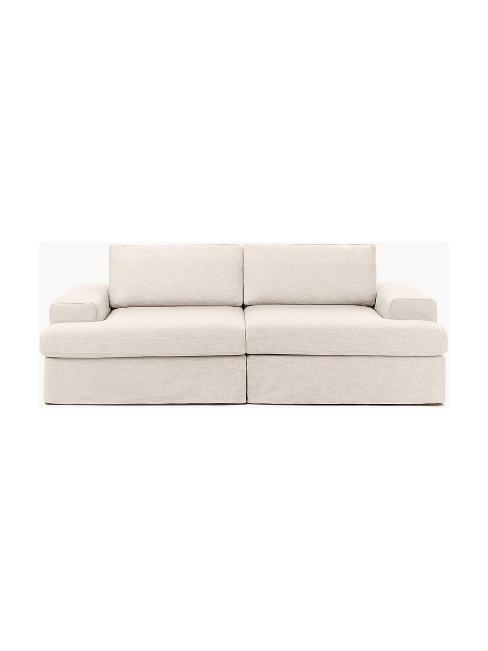 Sofá modular Russell (3 plazas), desenfundable, Tapizado: 100% algodón Alta resiste, Tapizado: relleno de espuma, Estructura: madera contrachapada de p, Patas: plástico, Tejido beige claro, An 206 x F 103 cm