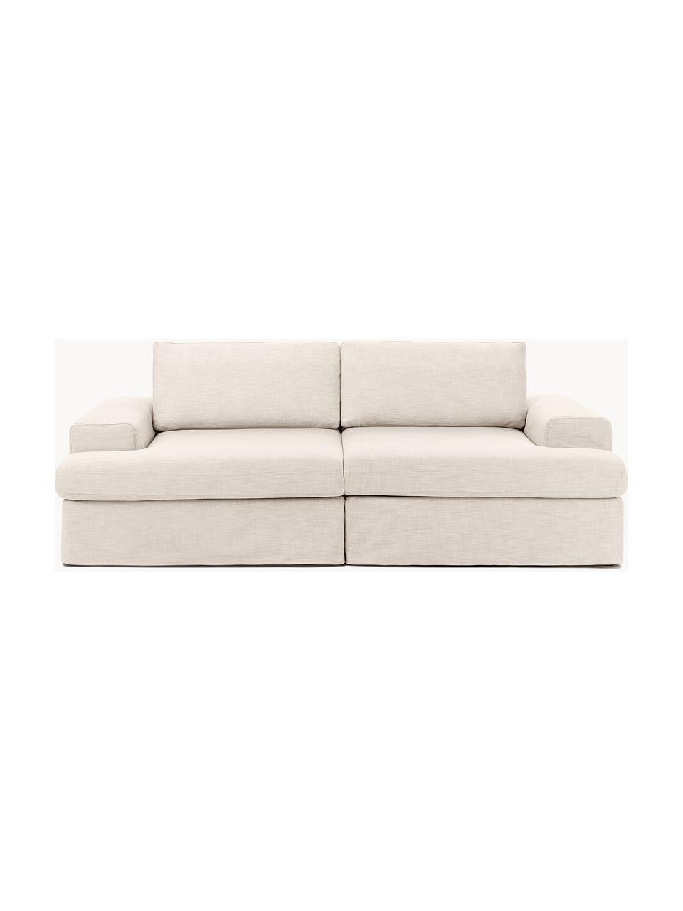 Modulares Sofa Russell (3-Sitzer) mit abnehmbaren Bezügen, Bezug: 100% Baumwolle Der strapa, Gestell: Massives Kiefernholz, Spe, Webstoff Hellbeige, B 206 x T 103 cm