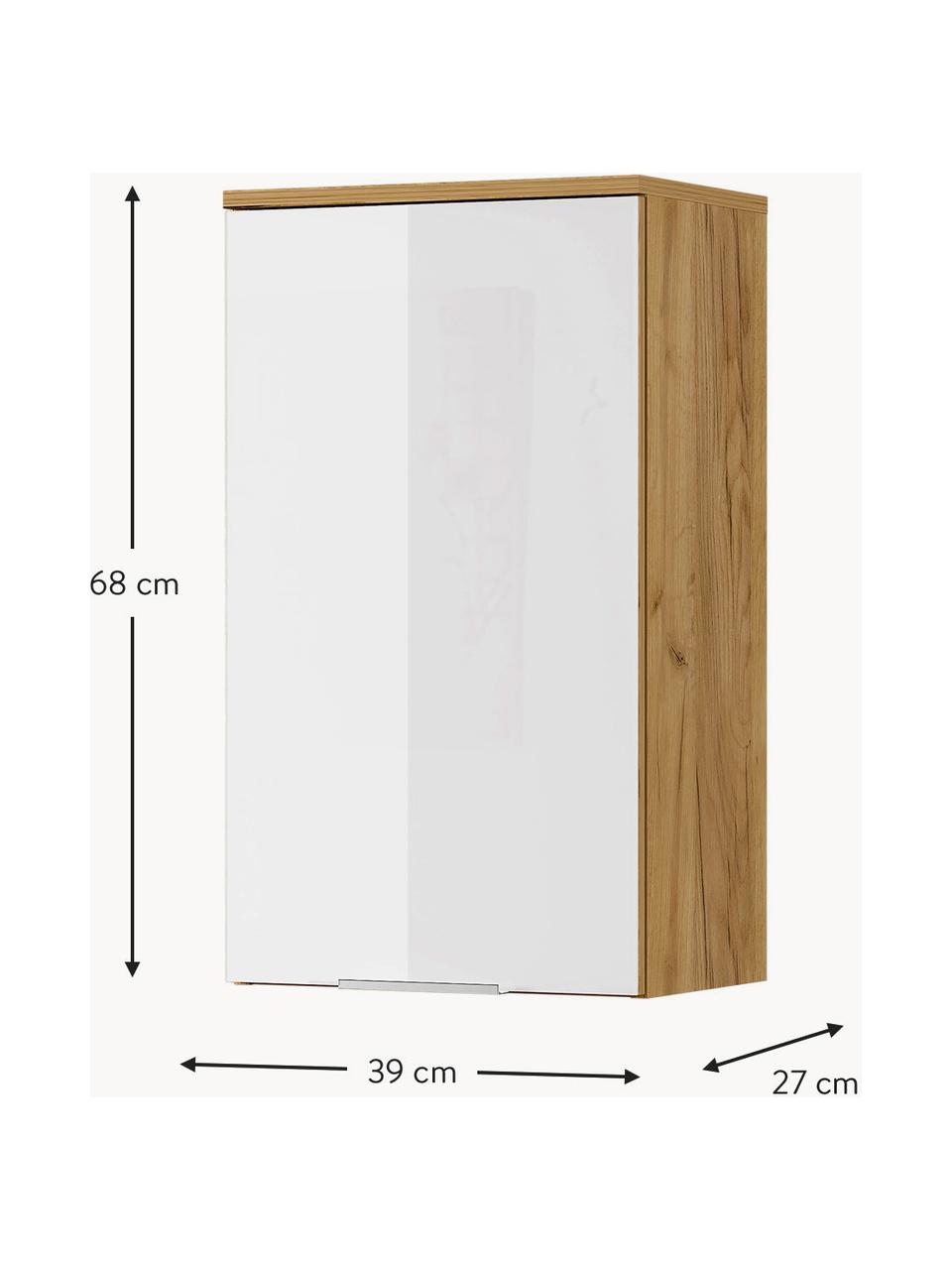 Bad-Hängeschrank Sydney, B 39 cm, Griffe: Metall, beschichtet, Holz, Weiß, B 39 x H 68 cm