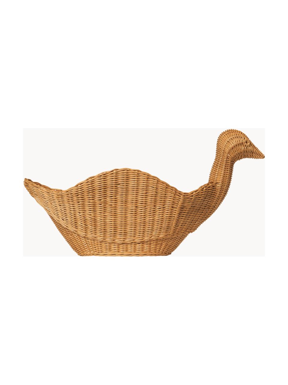 Handgefertigter Aufbewahrungskorb Bird aus Rattan, Rattan, Hellbraun, B 74 x H 40 cm