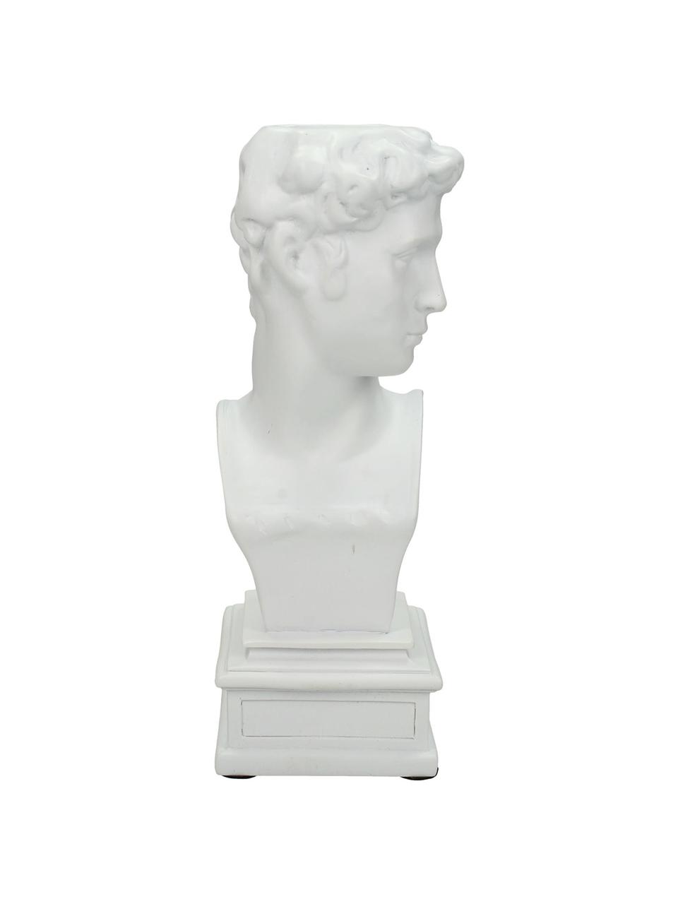 Designový svícen David, Polyresin, Bílá, Š 9 cm, V 22 cm