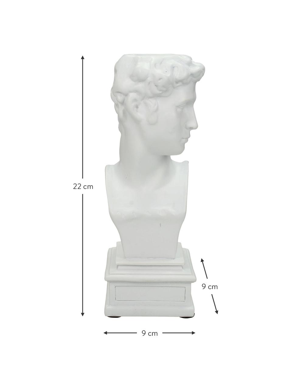 Design-Kerzenhalter David, Polyresin, Weiß, B 9 cm x H 22 cm