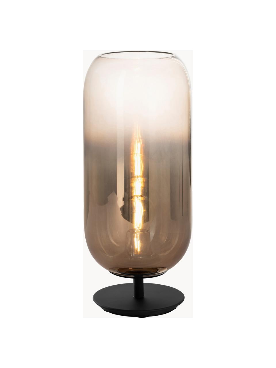 Lampe à poser soufflée bouche Gople, tailles variées, Brun, noir, Ø 21 x haut. 49 cm