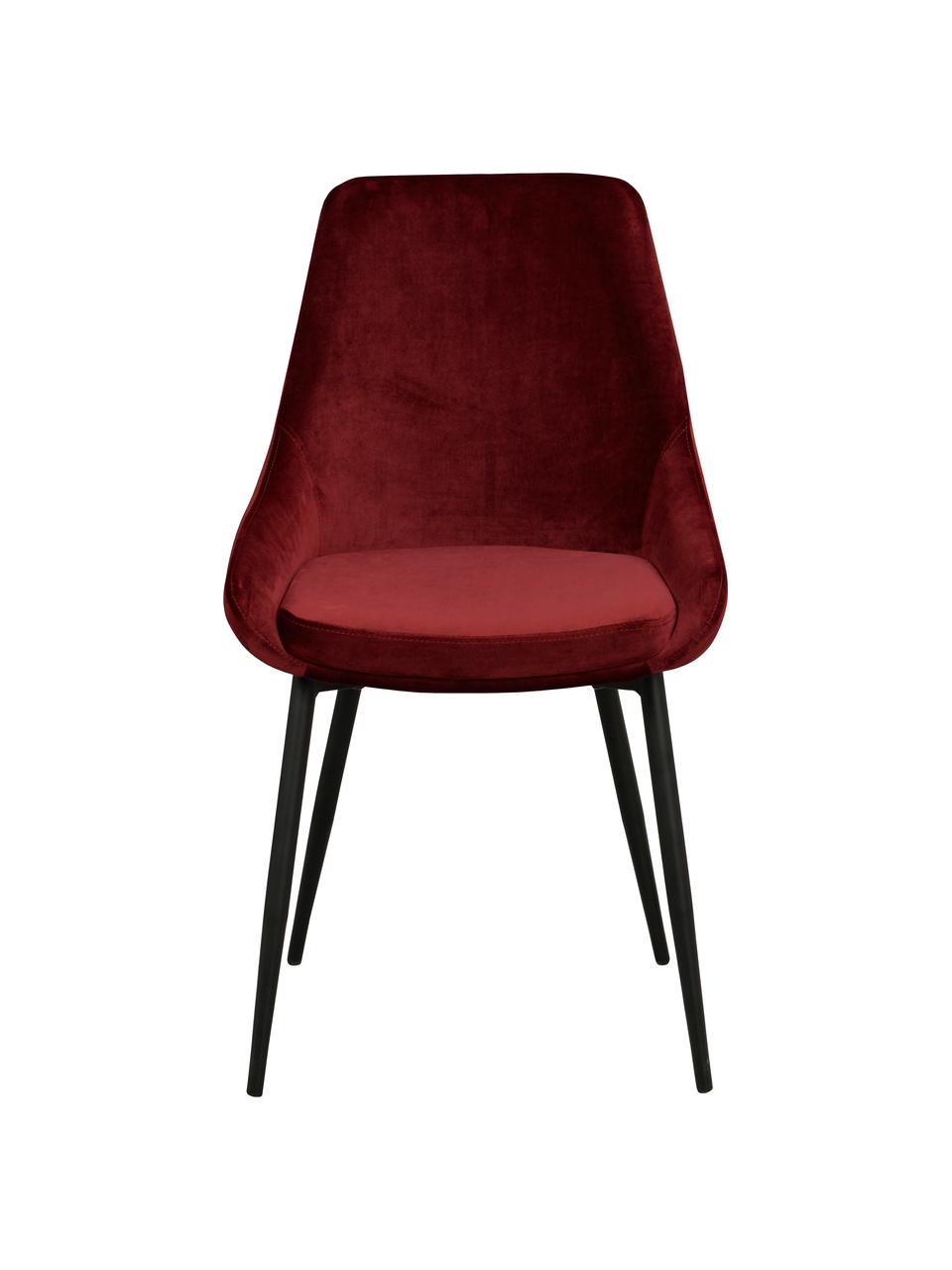 Stolička so zamatovým čalúnením Sierra, 2 ks, Červená, čierna