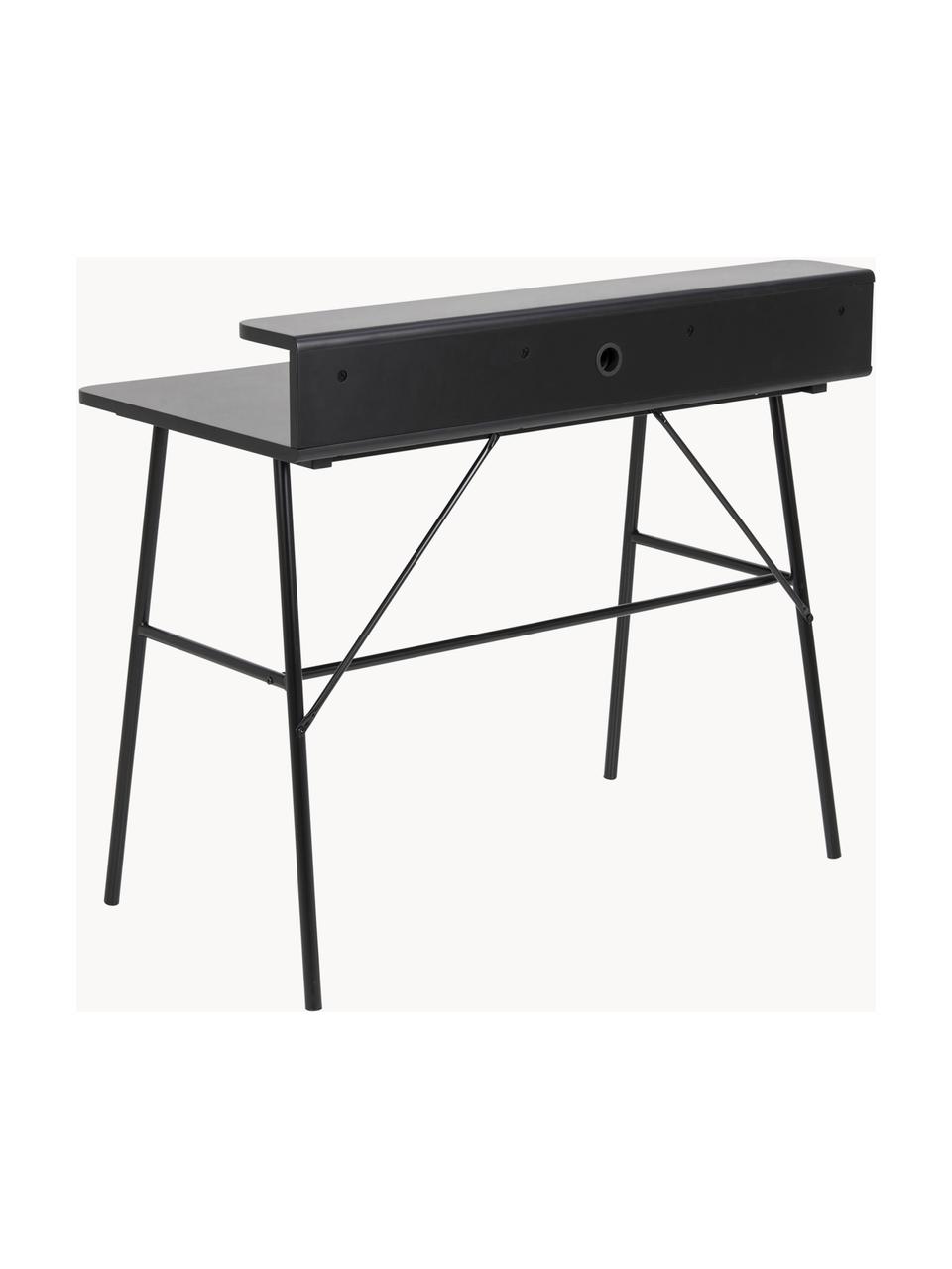 Bureau Pascal, Noir, larg. 100 x prof. 55 cm