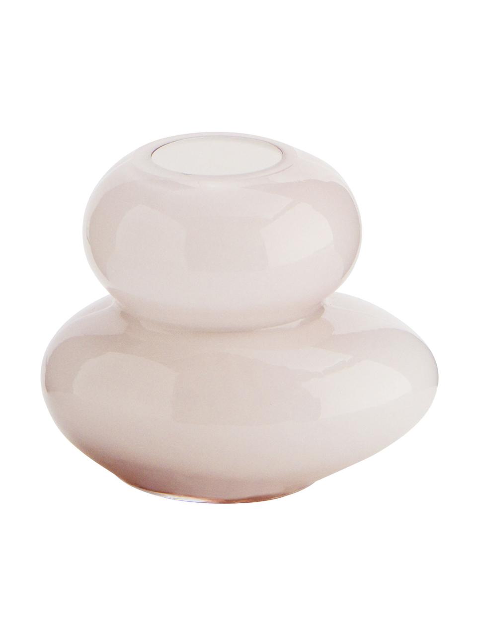 Wazon ze szkła Stone, Szkło, Blady różowy, Ø 11 x W 9 cm