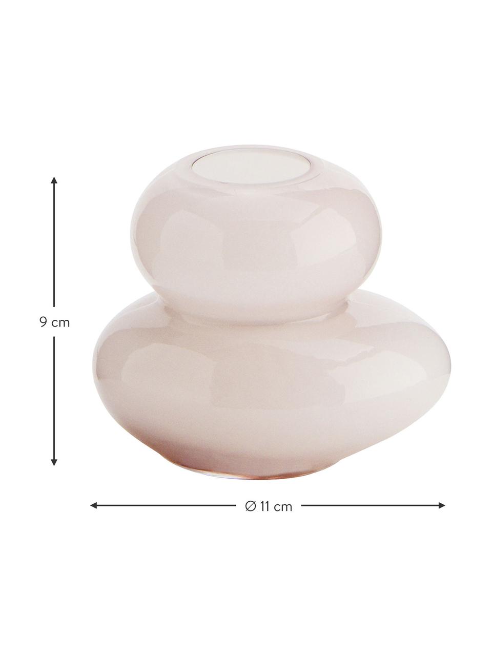 Kleine Glas-Vase Stone, Glas, Rosa, Ø 11 x H 9 cm