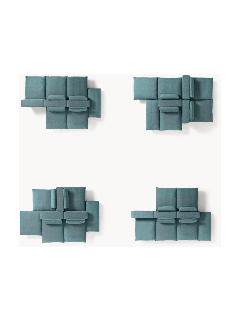 Salon lounge modulable XL Felix, Tissu vert turquoise, larg. 360 x prof. 240 cm