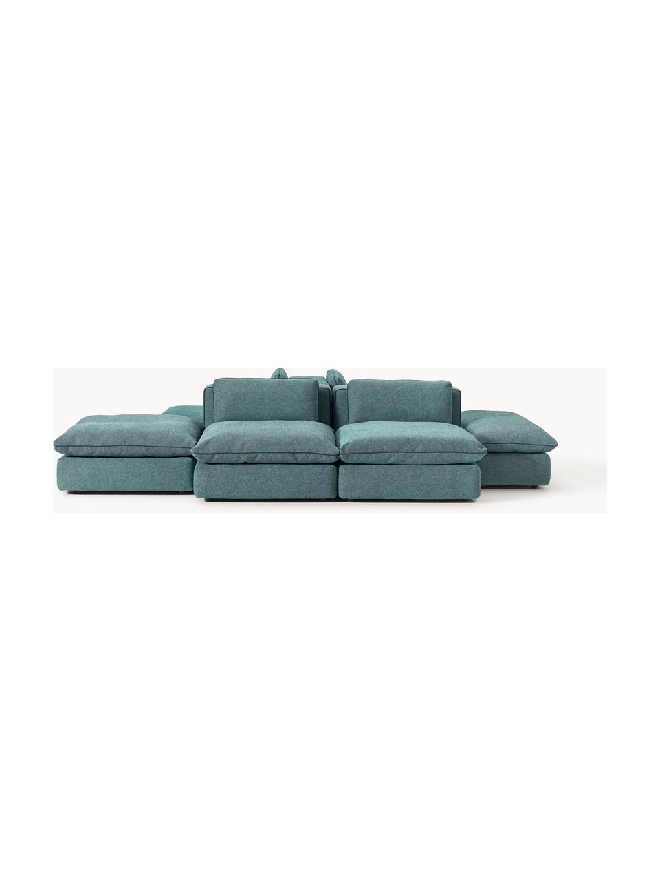 Sofa modułowa XL Felix, Tapicerka: 100% poliester Dzięki tka, Nogi: tworzywo sztuczne Ten pro, Turkusowo-zielona tkanina, B 360 x T 240 cm