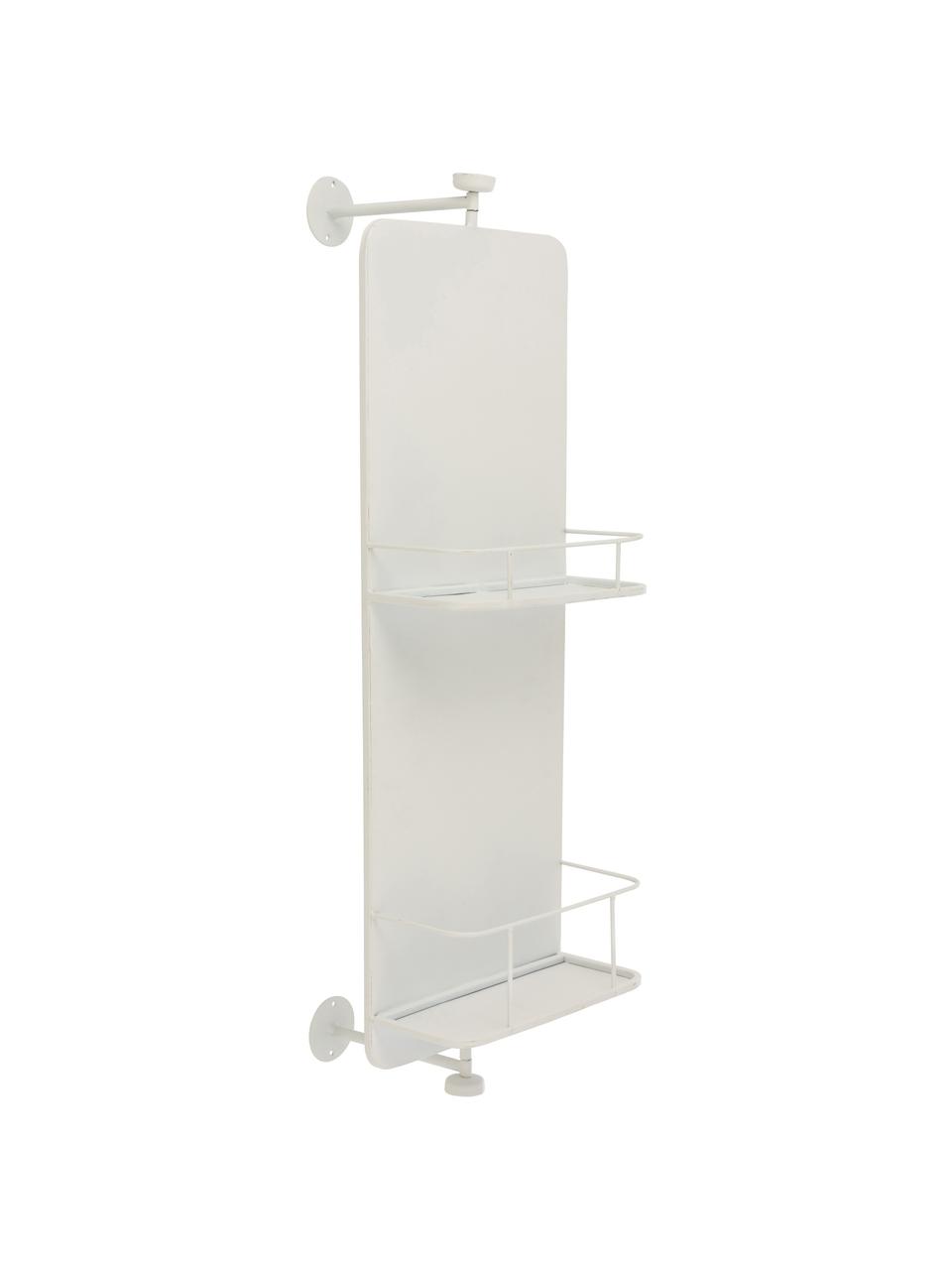 Espejo de pared con estantes Function, Estructura: metal recubierto, Espejo: cristal, Blanco, An 25 x Al 78 cm