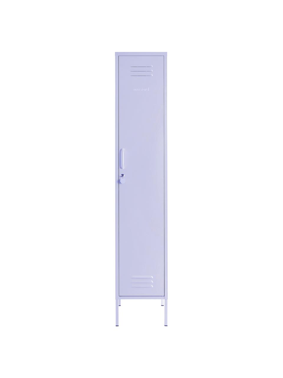 Armadietto piccolo Skinny, Acciaio verniciato a polvere, Lilla, Larg. 35 x Alt. 183 cm