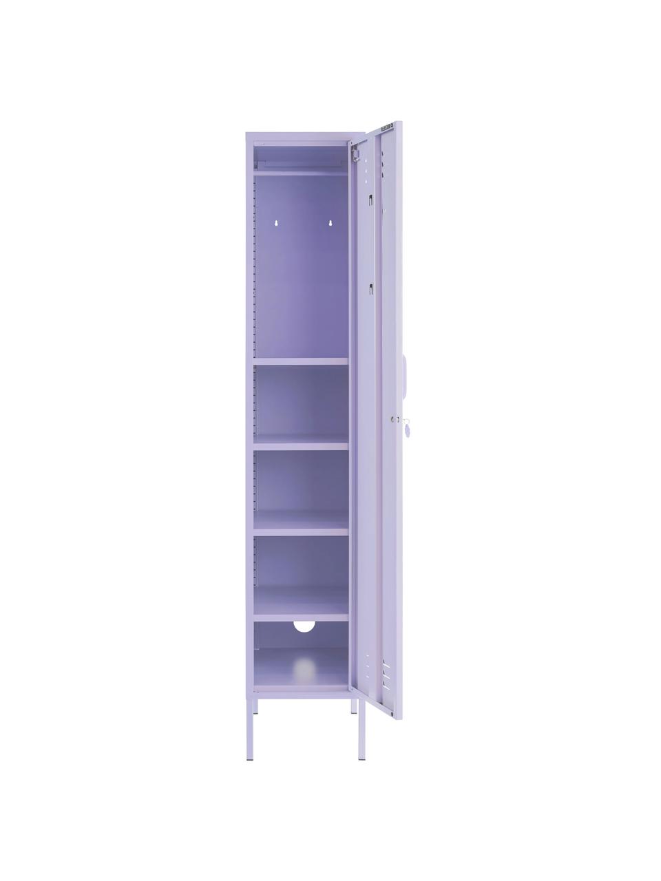 Malá šatníková skriňa Skinny, Oceľ s práškovým náterom, Orgovánová, Š 35 x V 183 cm