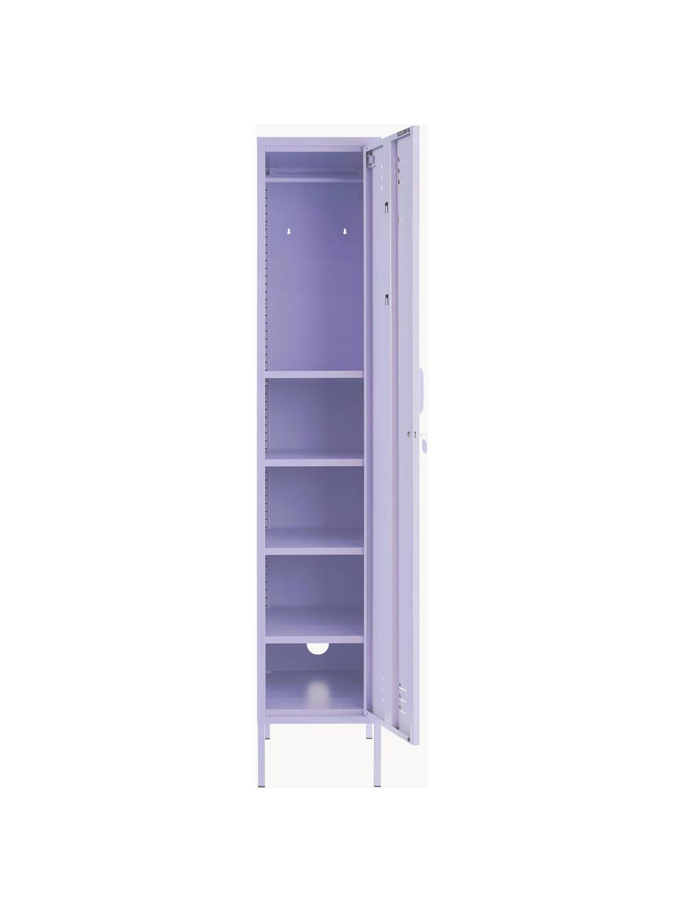 Kleiner Kleiderschrank The Skinny, Stahl, pulverbeschichtet, Lavendel, B 35 x H 183 cm