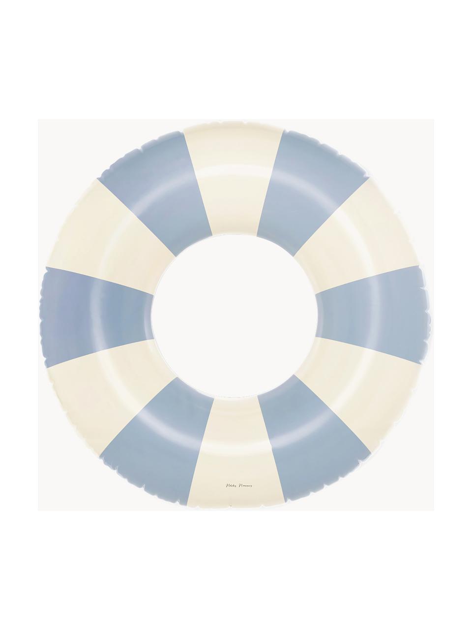 Handgefertigter Schwimmring Celine, PVC-Kunststoff, Hellblau, Off White, Ø 120 cm