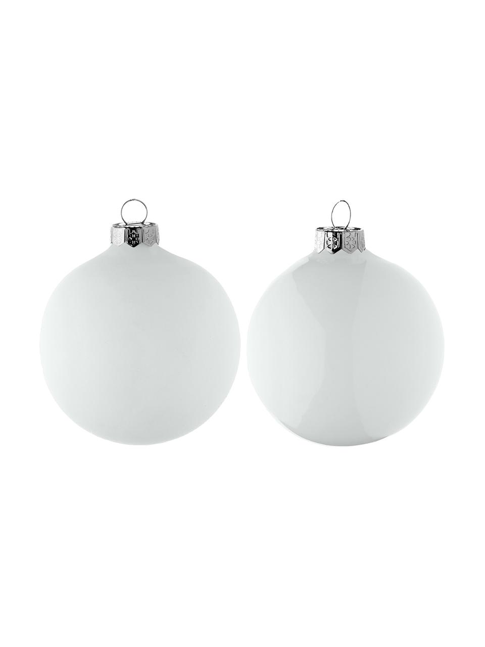 Weihnachtskugel-Set Evergreen Ø 8 cm, 6-tlg., Weiß, Ø 8 cm