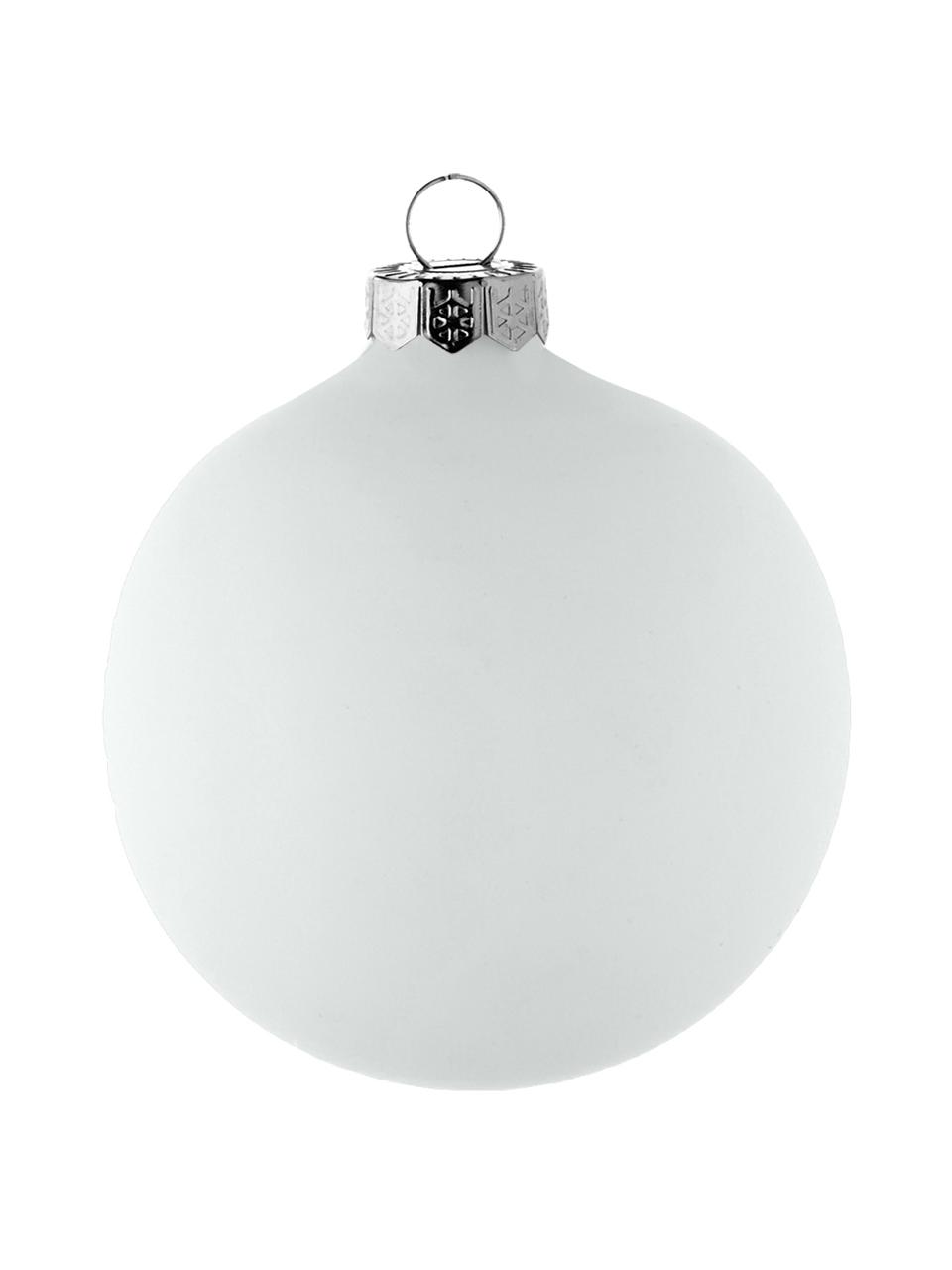 Sada vánočních ozdob Evergreen, Ø 8 cm, 6 dílů, Bílá