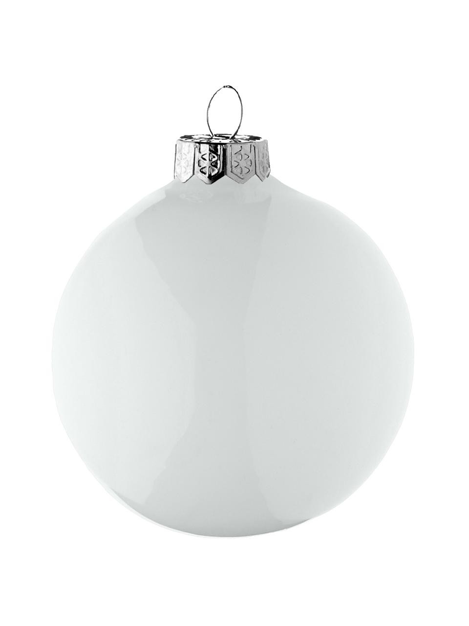 Kerstballenset Evergreen Ø 8 cm, 6-delig, Wit, Ø 8 cm
