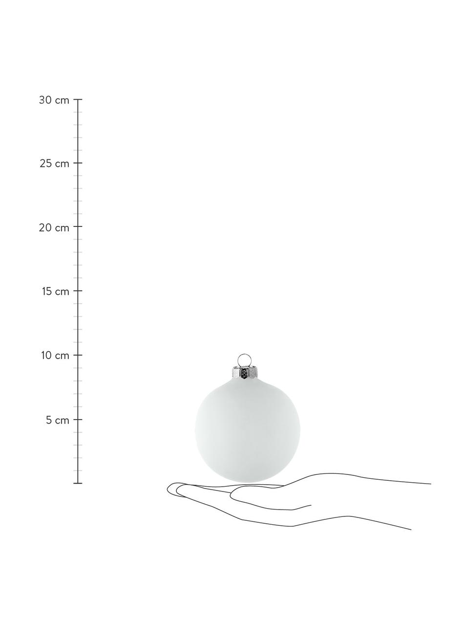 Bolas de Navidad Evergreen, Ø 8 cm, 6 uds., Blanco, Ø 8 cm