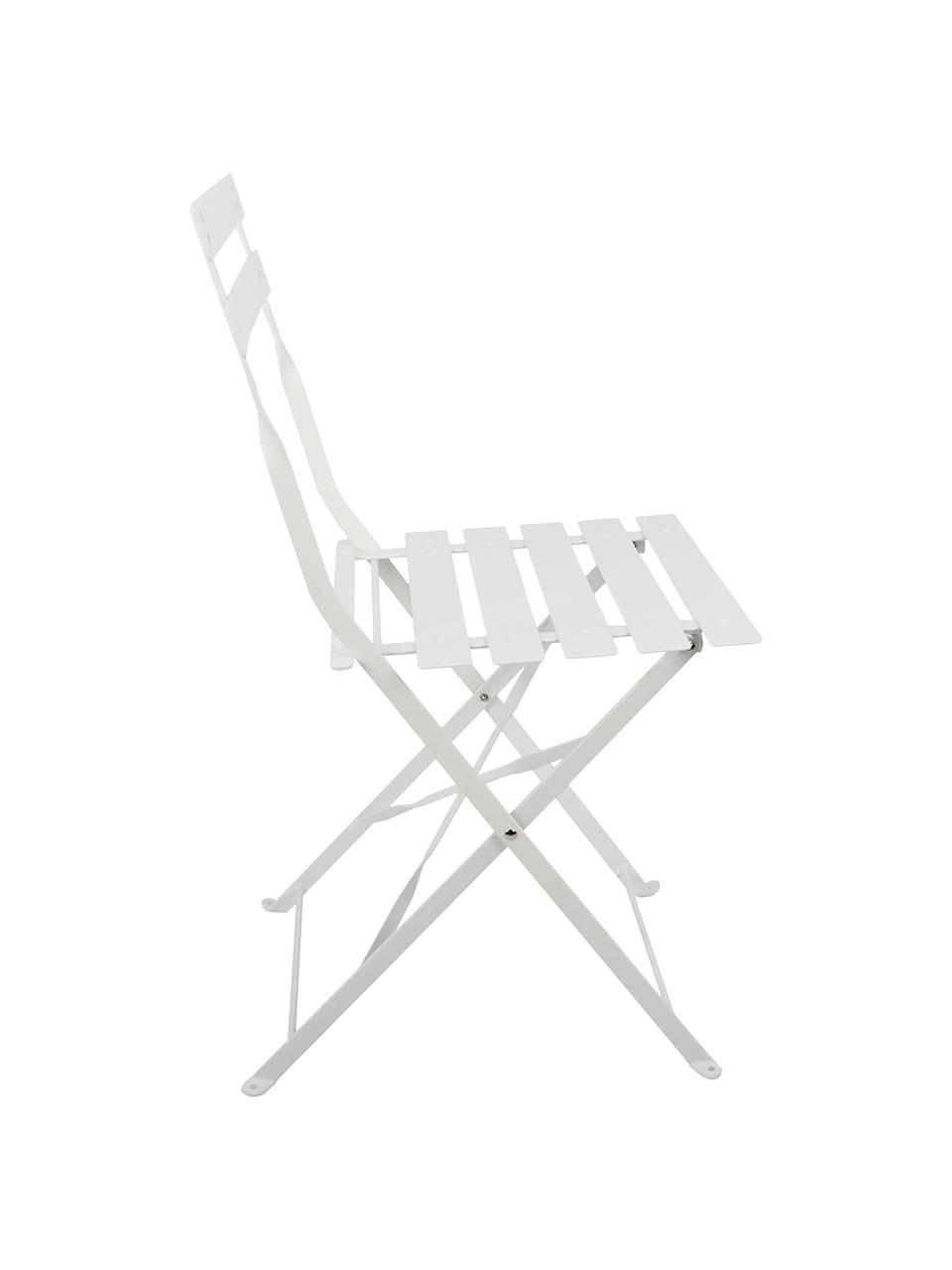 Set tavolo e sedie da balcone in metallo Chelsea 3 pz, Metallo verniciato a polvere, Bianco, Set in varie misure