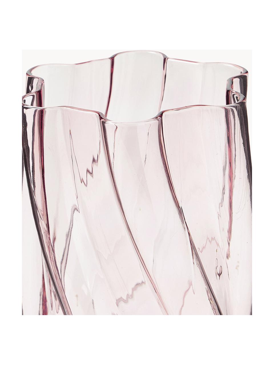 Glas-Vase Marshmallow, H 25 cm, Glas, Hellrosa, Ø 12 x H 25 cm