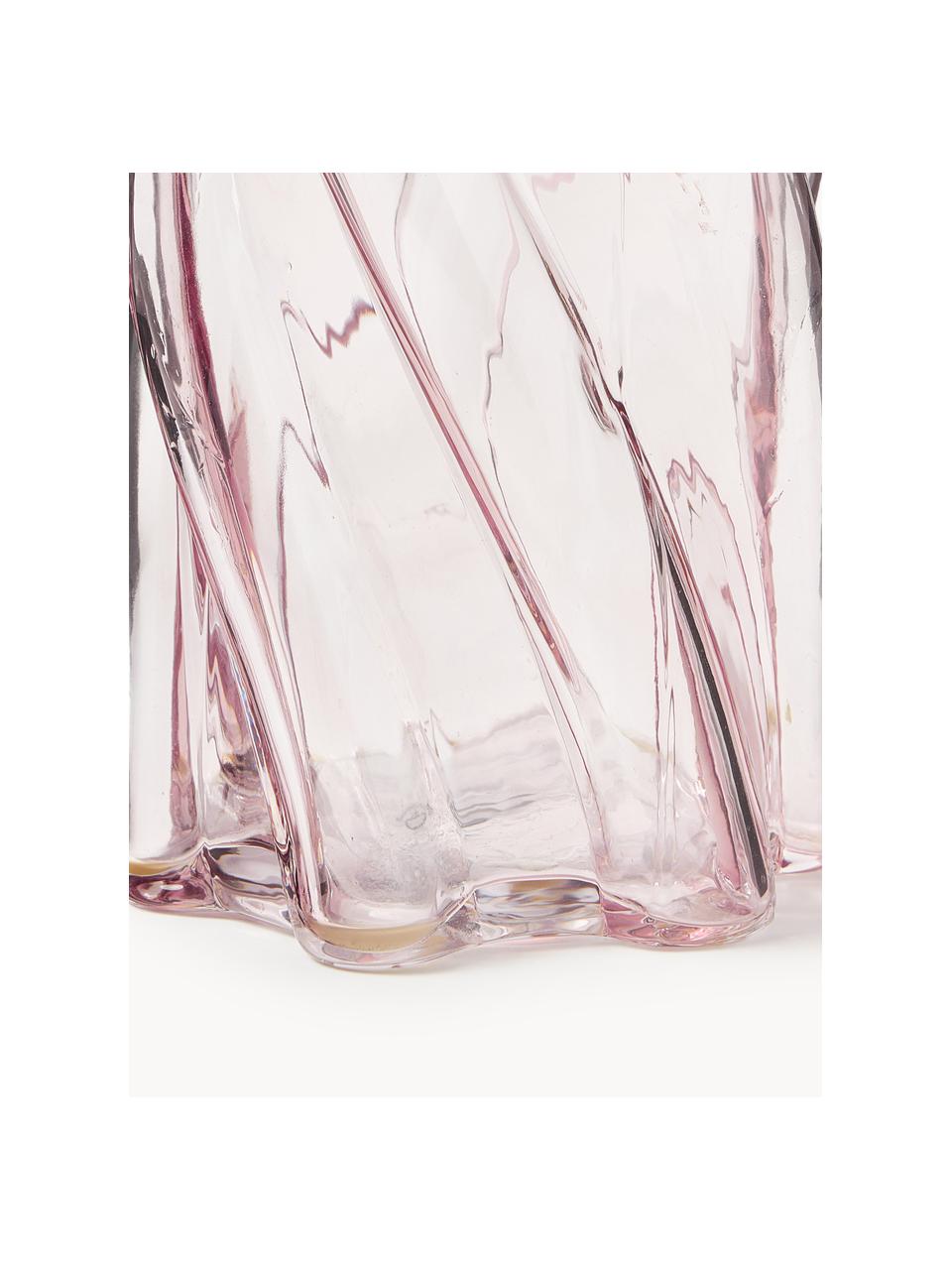 Glas-Vase Marshmallow, H 25 cm, Glas, Hellrosa, Ø 12 x H 25 cm