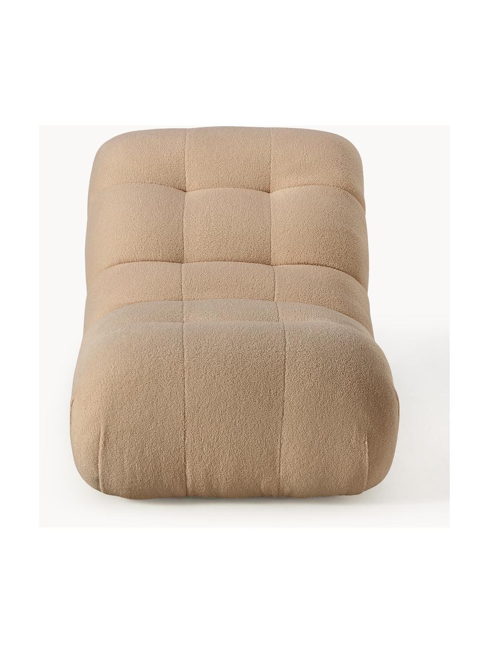 Fauteuil lounge tissu peluche Stanley, Peluche brun clair, larg. 82 x haut. 132 cm