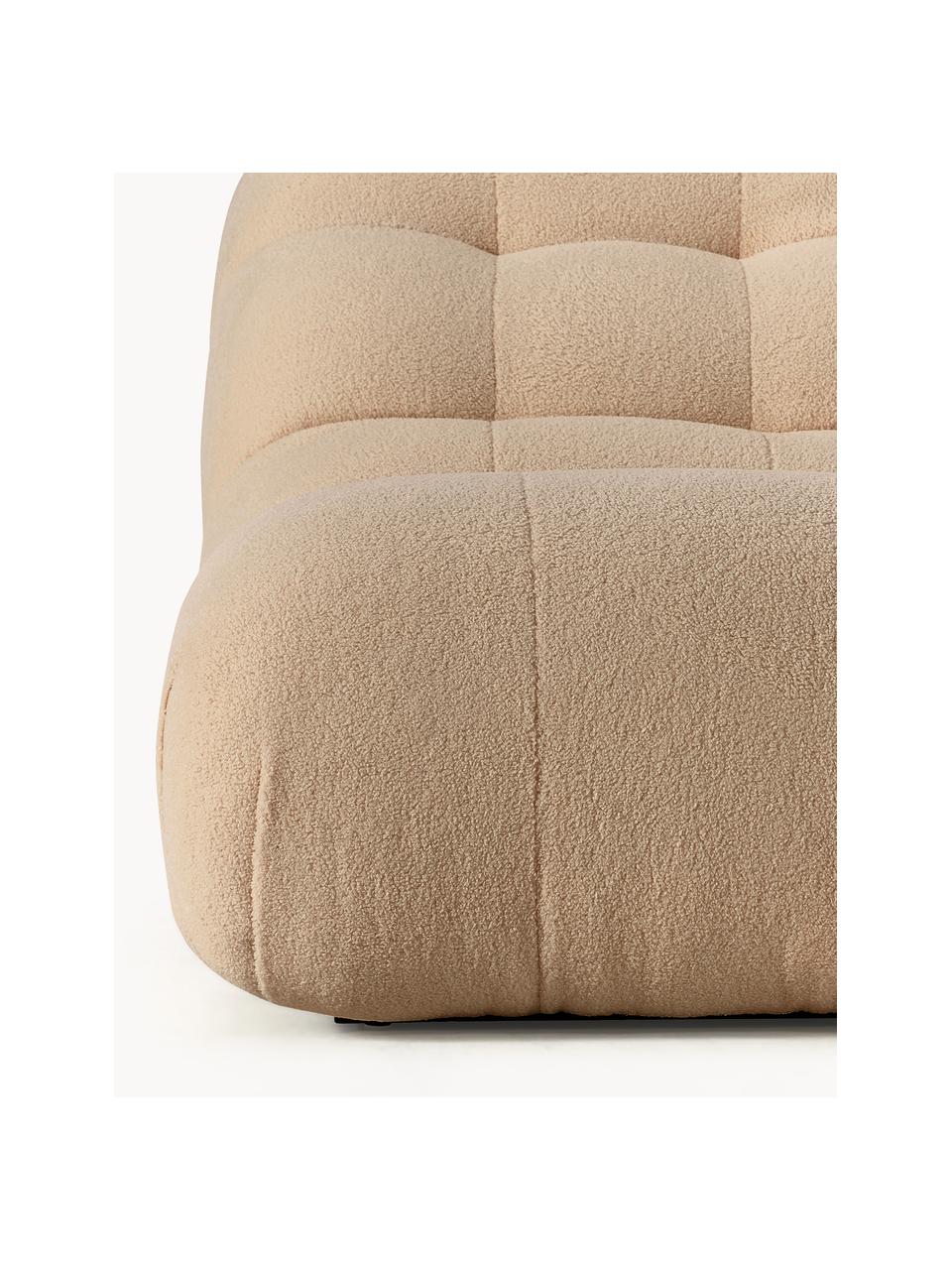 Fauteuil lounge tissu peluche Stanley, Peluche brun clair, larg. 82 x haut. 132 cm