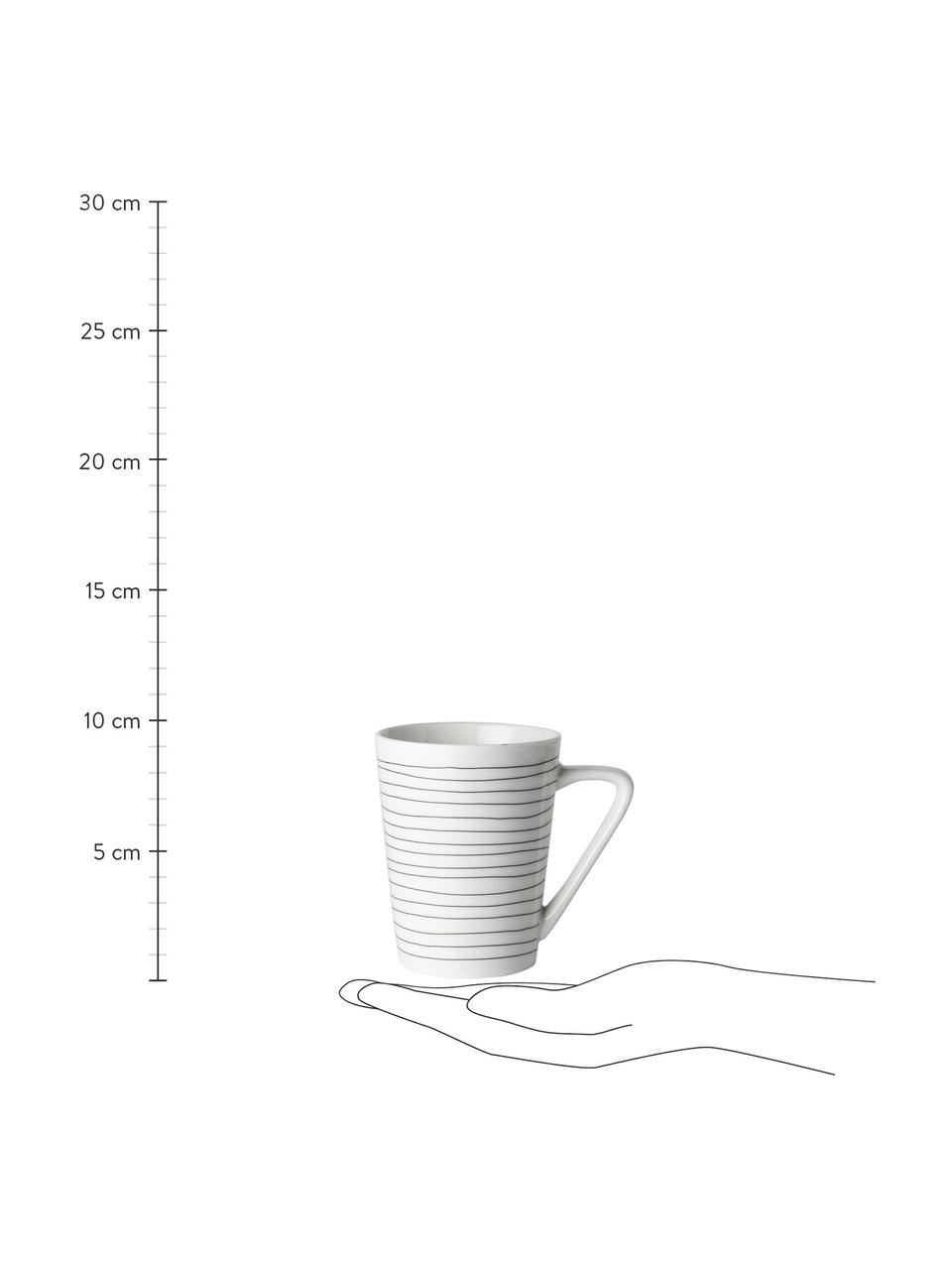 Tasses à thé design Eris Loft, 4 pièces, Porcelaine, Blanc, noir, Ø 8 x haut. 10 cm, 300 ml