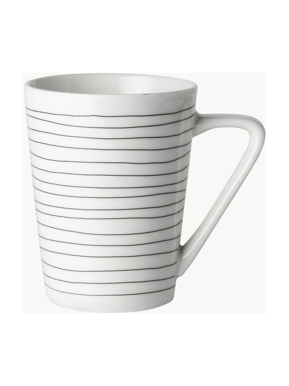 Tasses à thé design Eris Loft, 4 pièces, Porcelaine, Blanc, noir, Ø 8 x haut. 10 cm, 300 ml