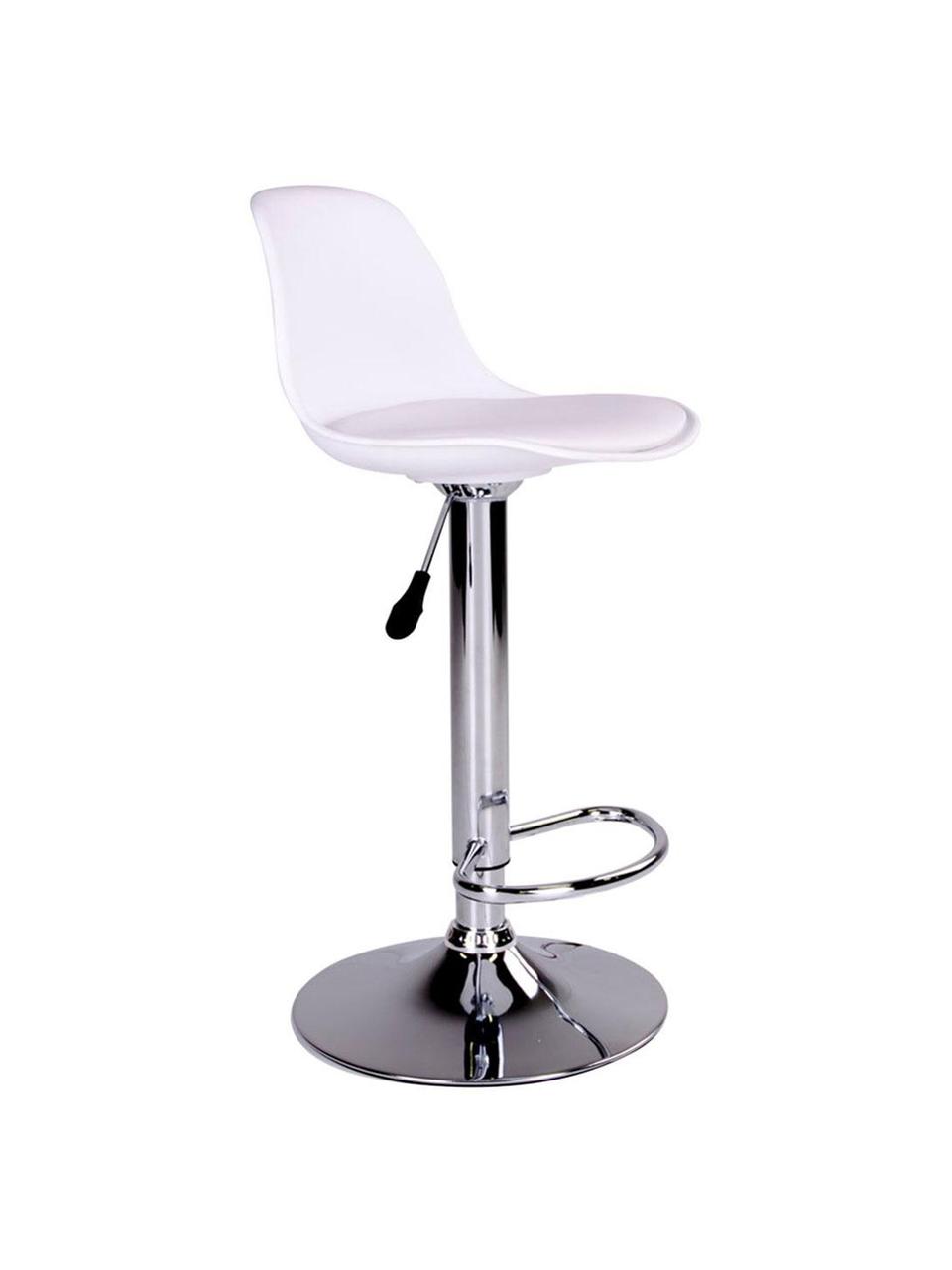 Taburete Alto Trondheim, Asiento: piel sintética, Estructura: cromo, Blanco, An 41 x F 39 cm