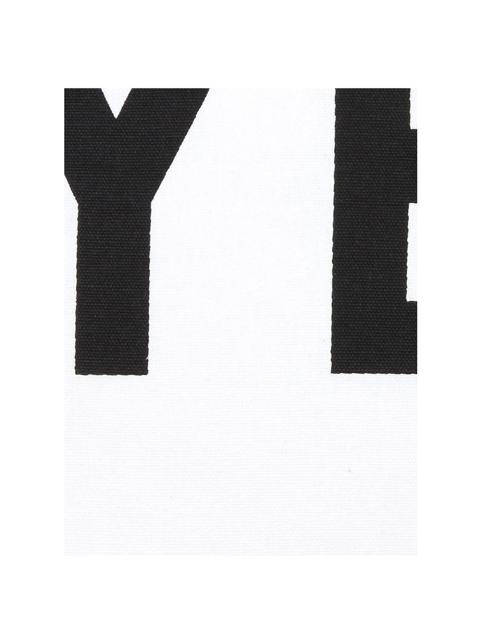 Kissen Decision mit Schriftzug, mit Inlett, Bezug: 100% Baumwolle, Schwarz, Weiss, 45 x 45 cm