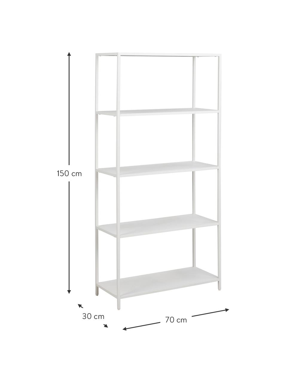 Metalen wandrek Neptun in wit, Gepoedercoat metaal, Wit, B 70 cm x H 150 cm