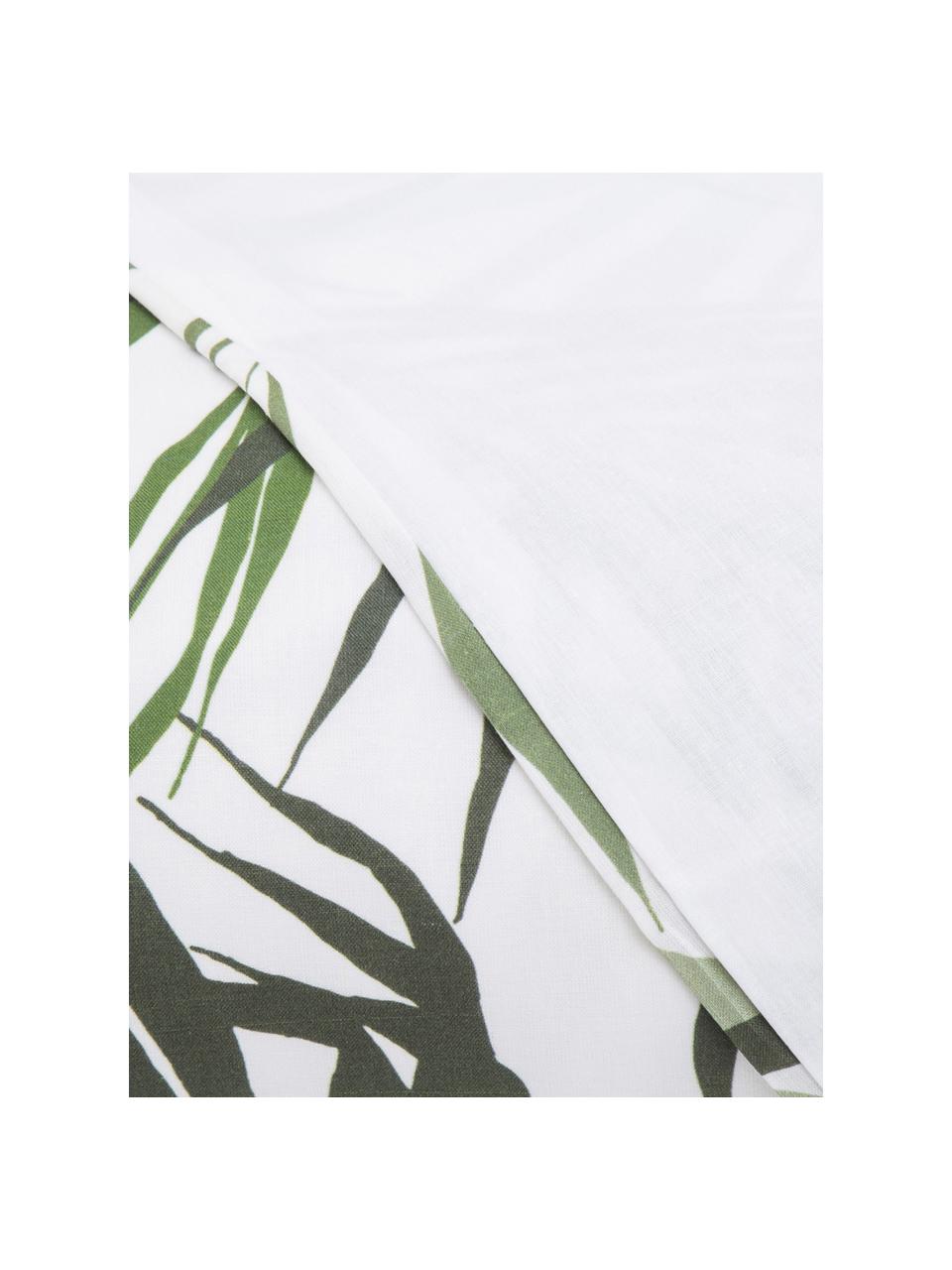 Parure copripiumino in cotone Dalor, Cotone, Fronte: verde, bianco Retro: bianco, 200 x 200 cm