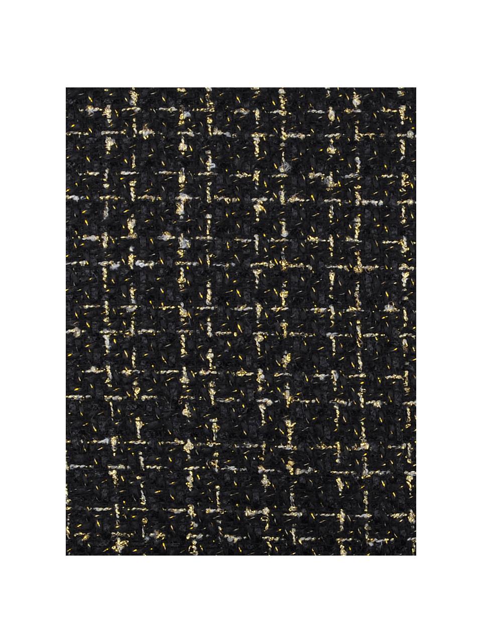 Kussenhoes Walter met franjes en goldenen Verzierungen, 50% katoen 50% polyester, Zwart, goudkleurig, 40 x 40 cm