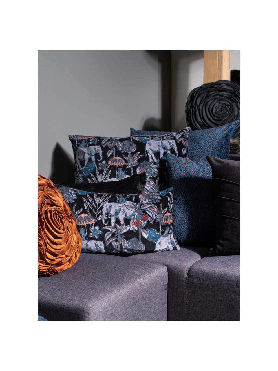 Cuscino con imbottitura Elephant, Rivestimento: 100% cotone, Nero, multicolore, Larg. 30 x Lung. 50 cm