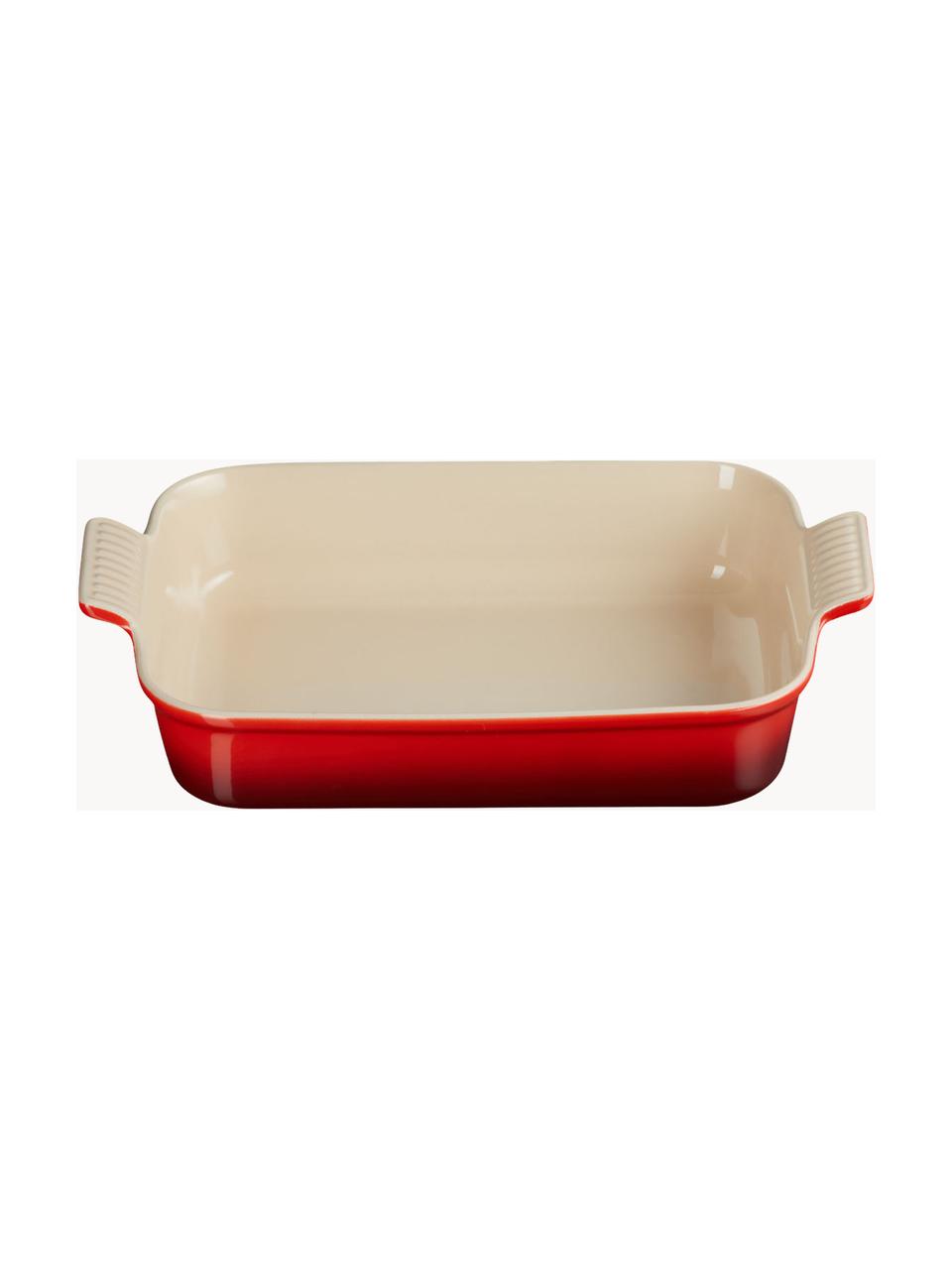 Bandeja rectangular de gres Tradition, Cerámica de gres, Tonos rojos brillante, An 25 x Al 8 cm