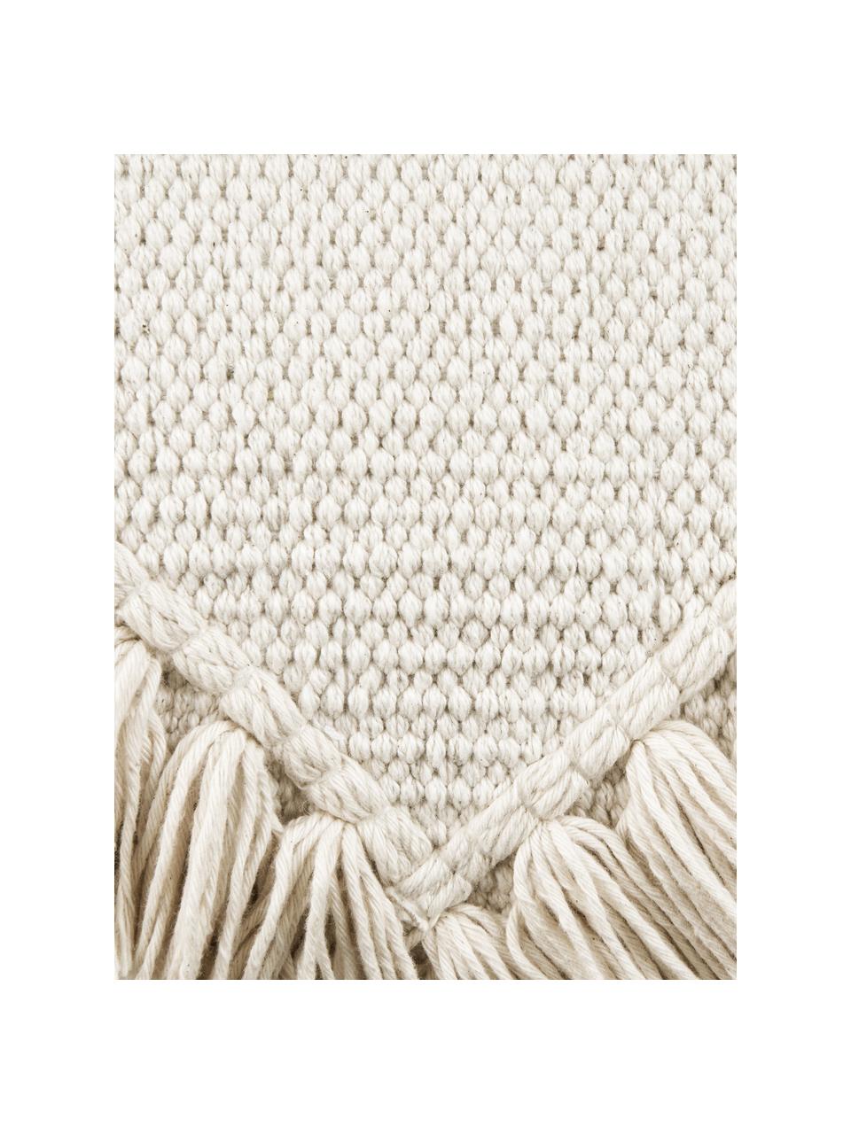 Boho povlak na polštář s třásněmi Kaheka, 100 % bavlna, Krémová, Š 45 cm, D 45 cm